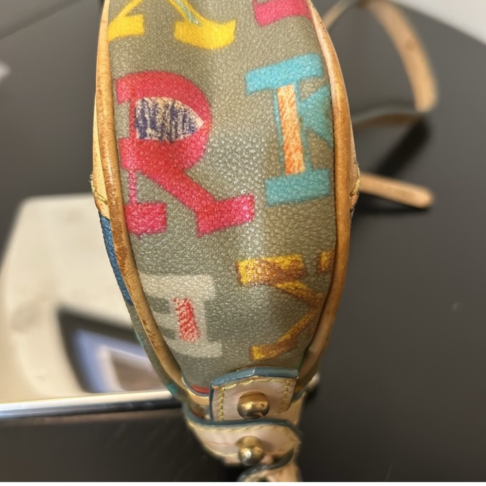 Dooney & Bourke Rainbow Zipper Bag,Heart Charm. Coated Canvas & Leather - Picture 12 of 15